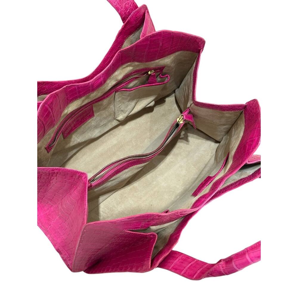 Nancy Gonzalez Pink Crocodile Tote - Picture 6 of 8